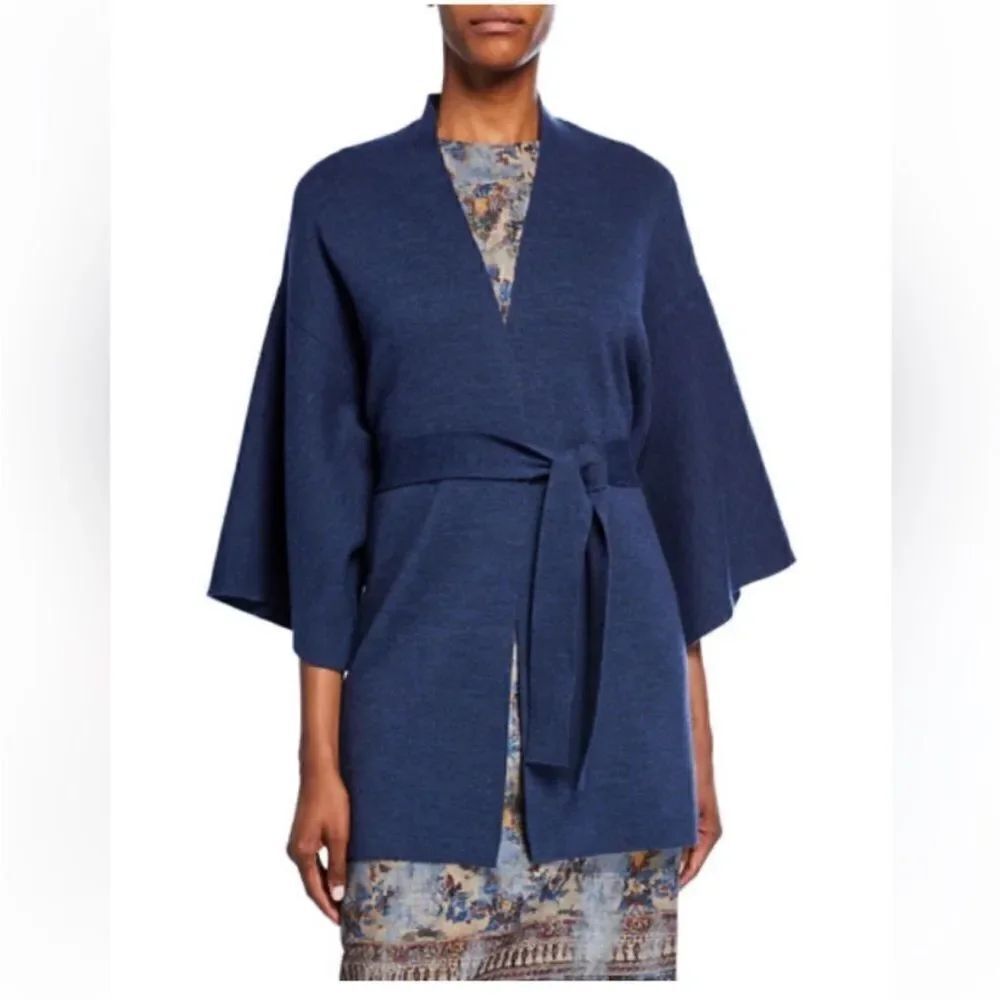 Kobi Halperin Elegant Blue Women's belted cardigan, XS-S